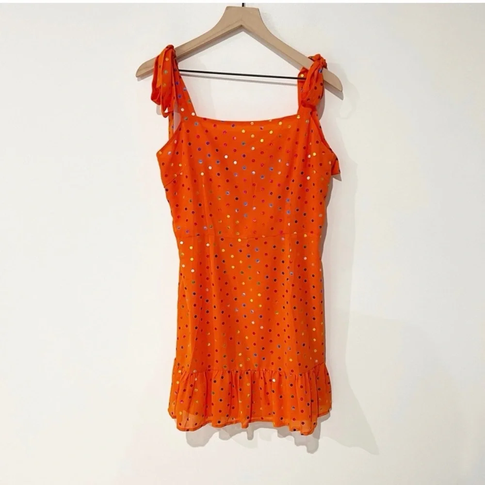 Never Fully Dressed Orange Polka Dot Mini Dress - Picture 8 of 8